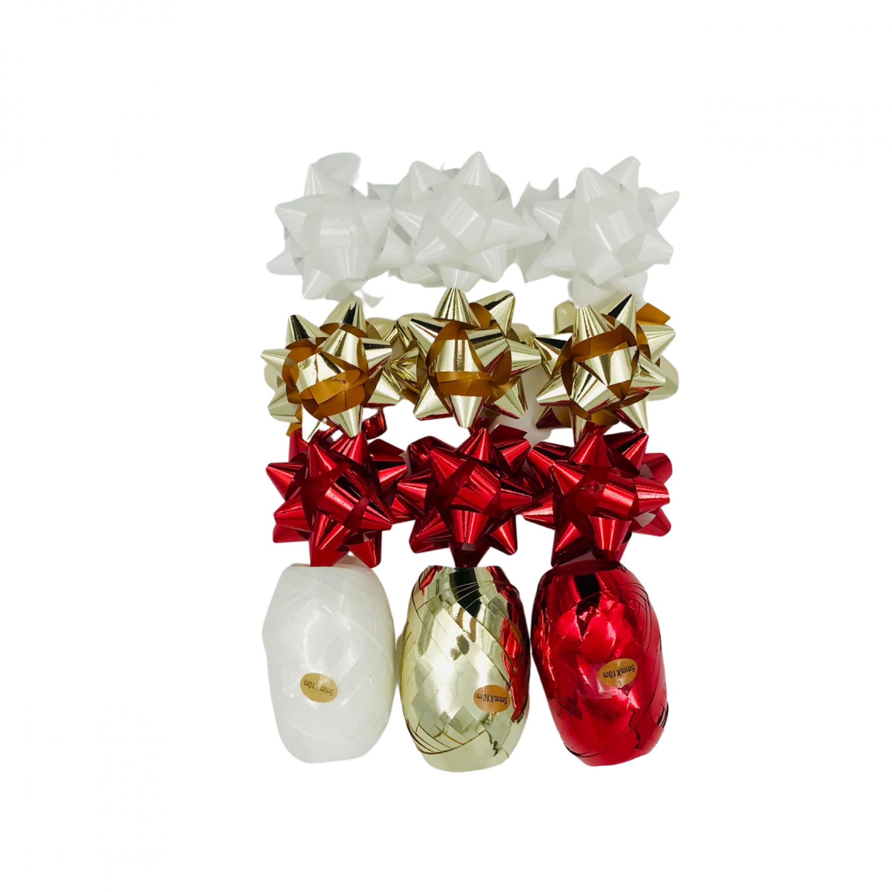 Pakkekomplektid "Valged, Punased ja Kuldsed rosetid ning pakkepaelad"