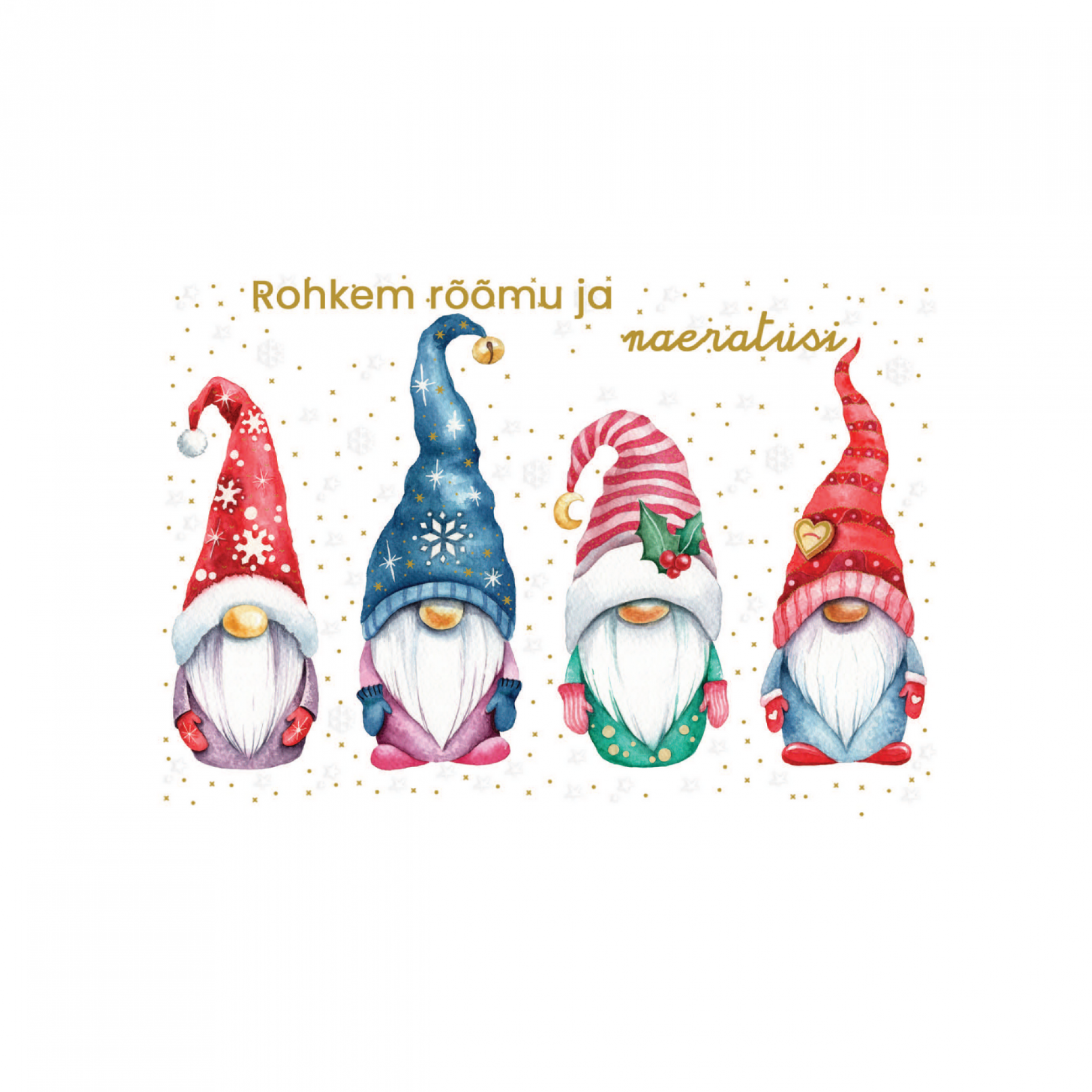 Jõulukaart "Rohkem rõõmu ja naeratusi"