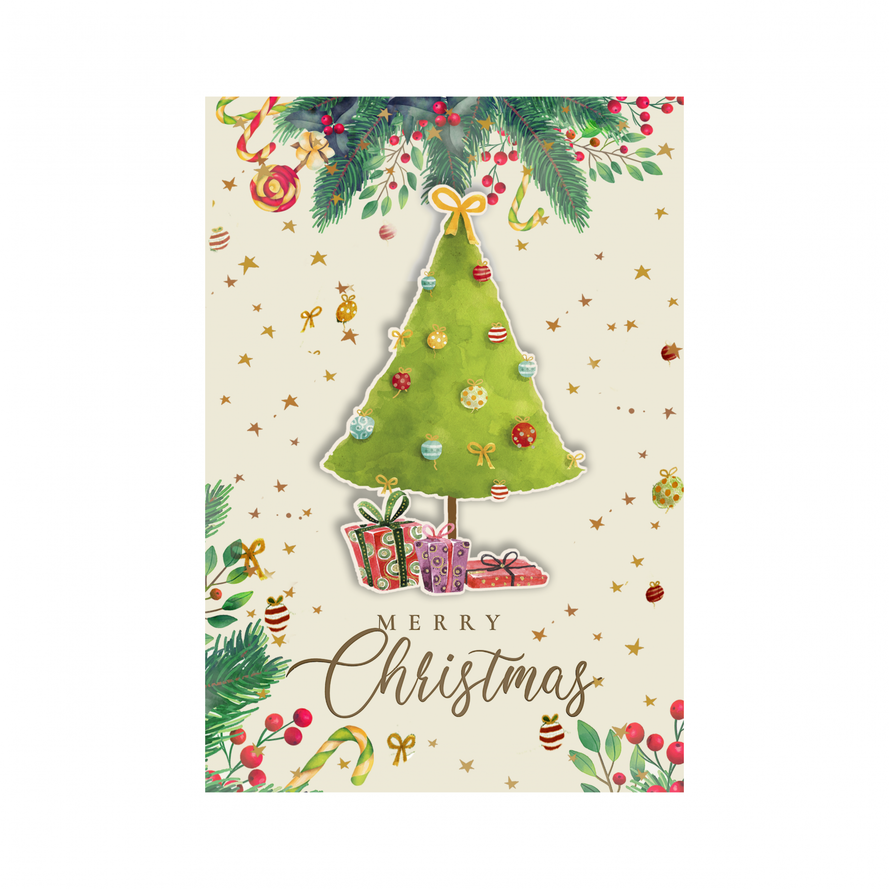 Jõulu origami kaart "Merry Christmas"