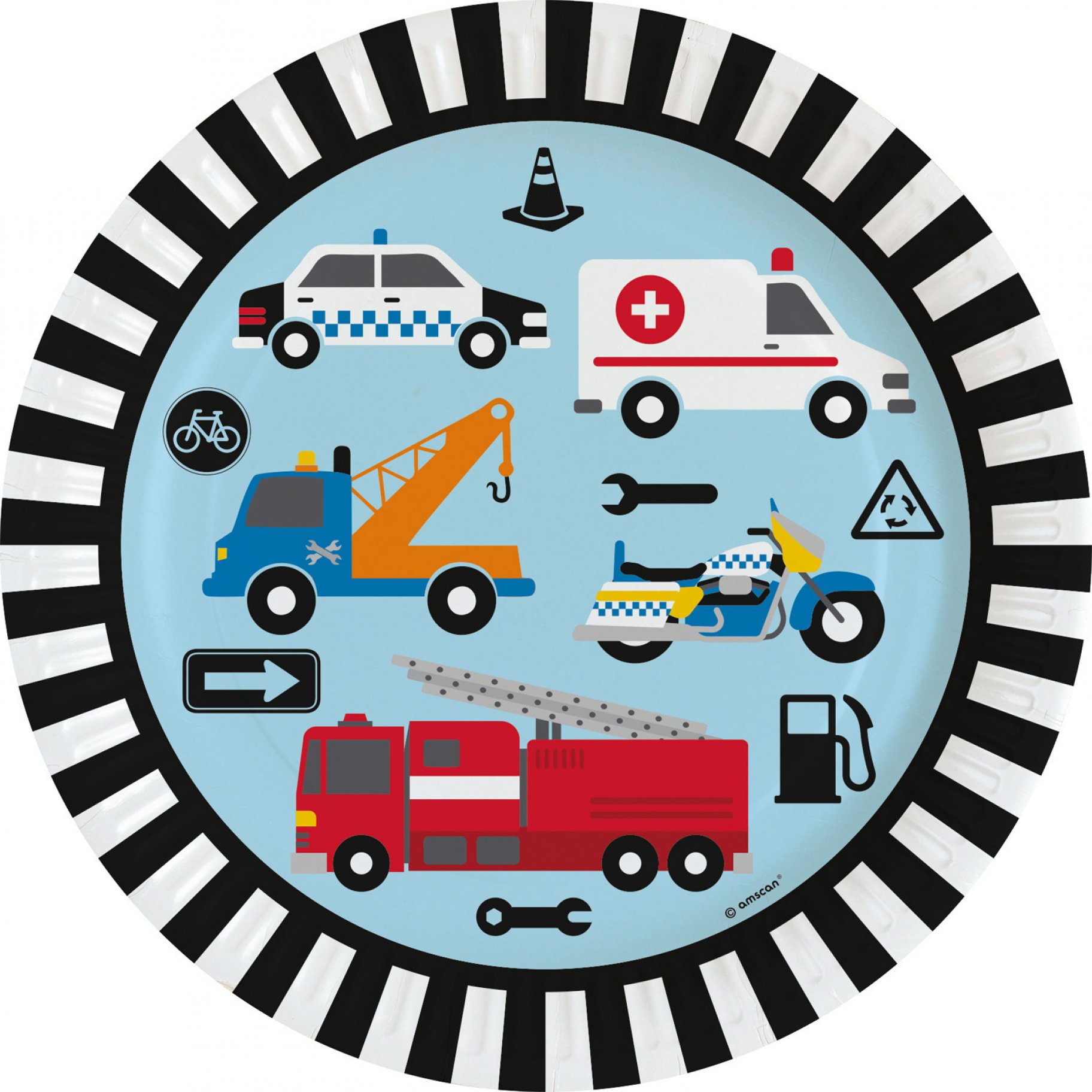 Suured papptaldrikud "Päästeautod"