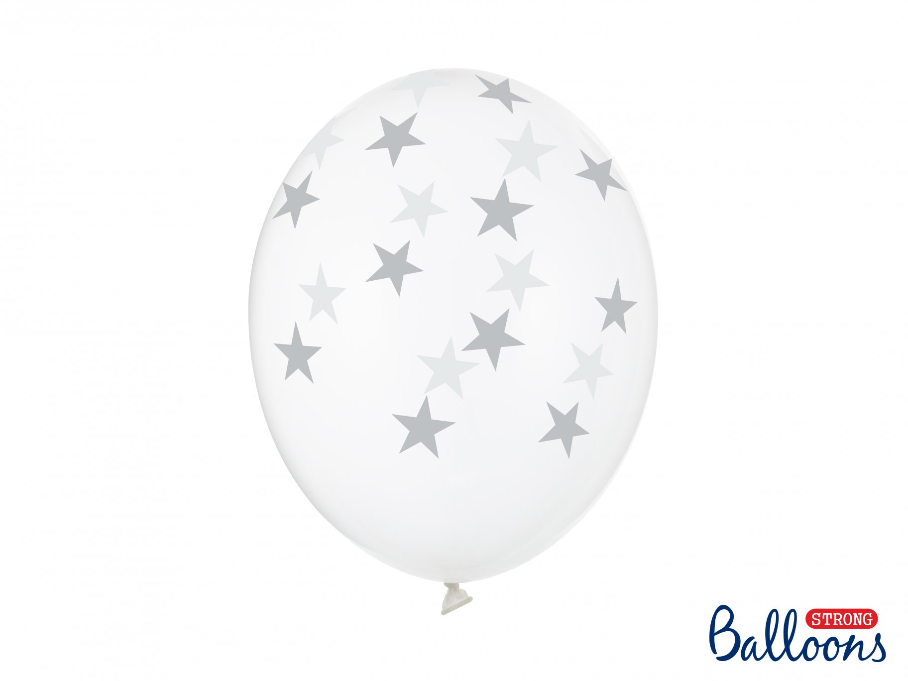 Õhupallid "Läbipaistvad hõbedaste tähtedega"