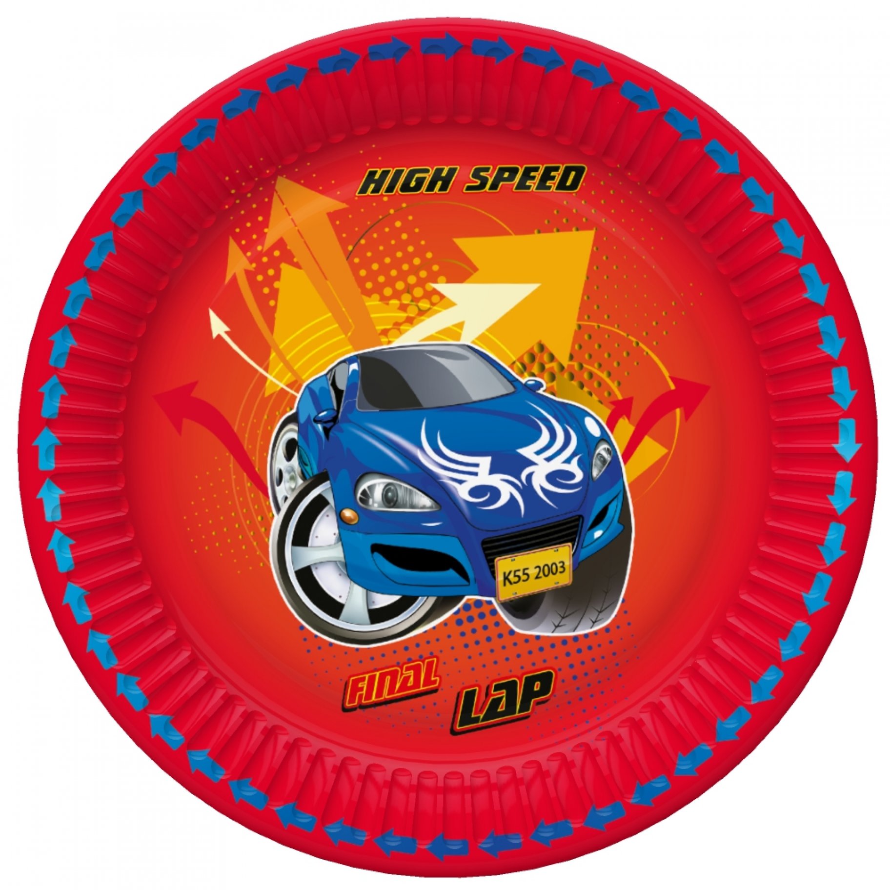 Väiksed papptaldrikud "Kiire auto"