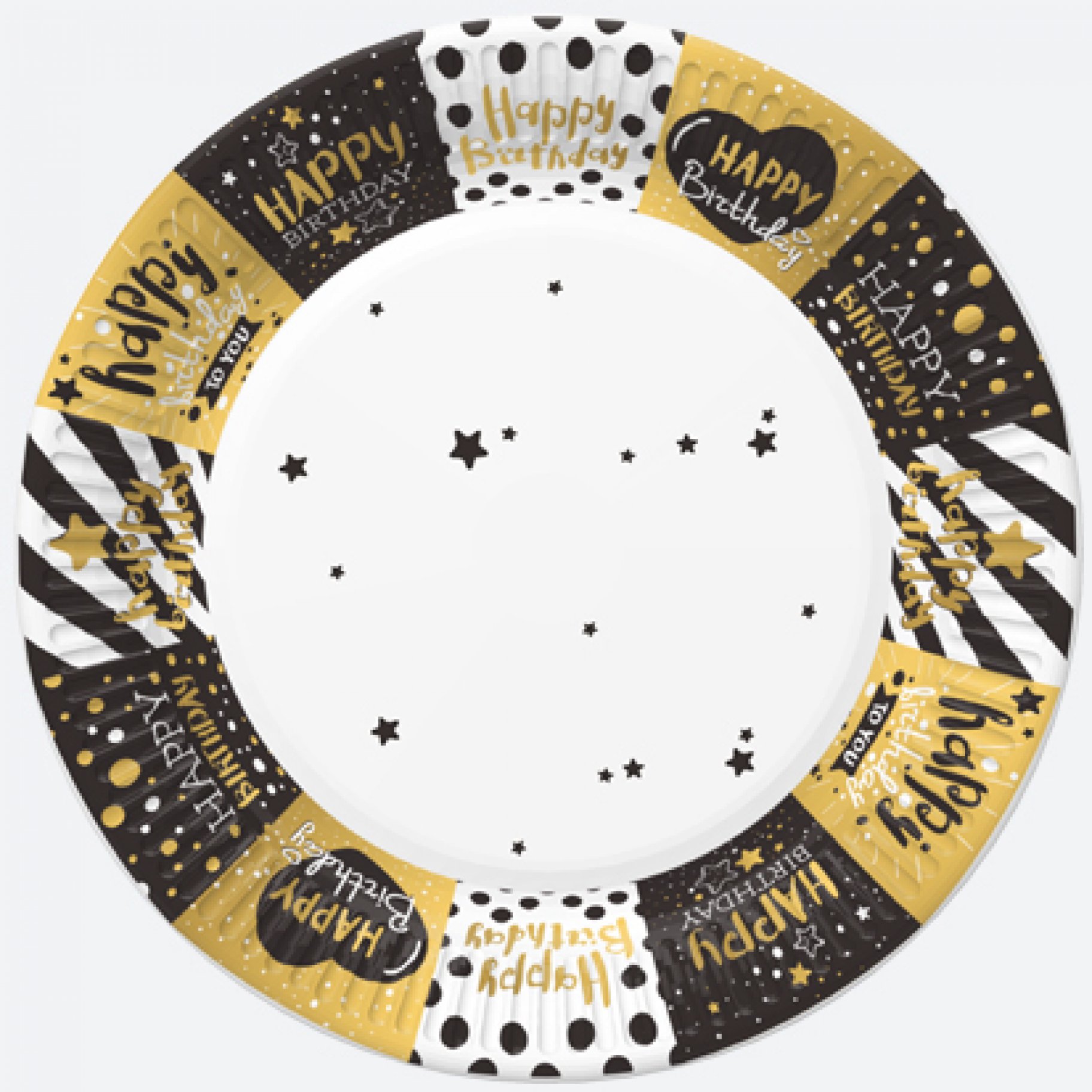 Väiksed papptaldrikud "Kuldne sünnipäev"