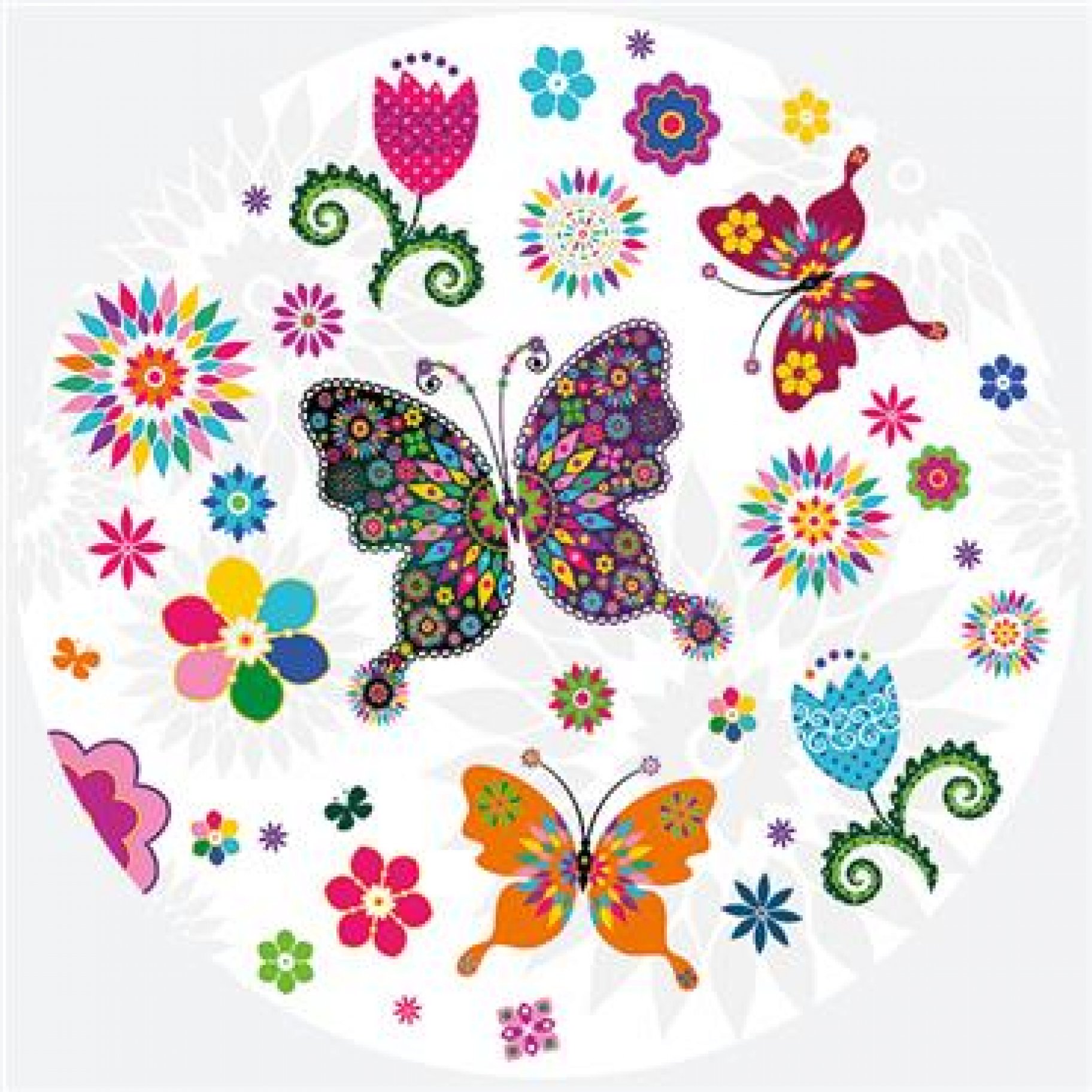 Suured papptaldrikud "Vitraaž liblikas"