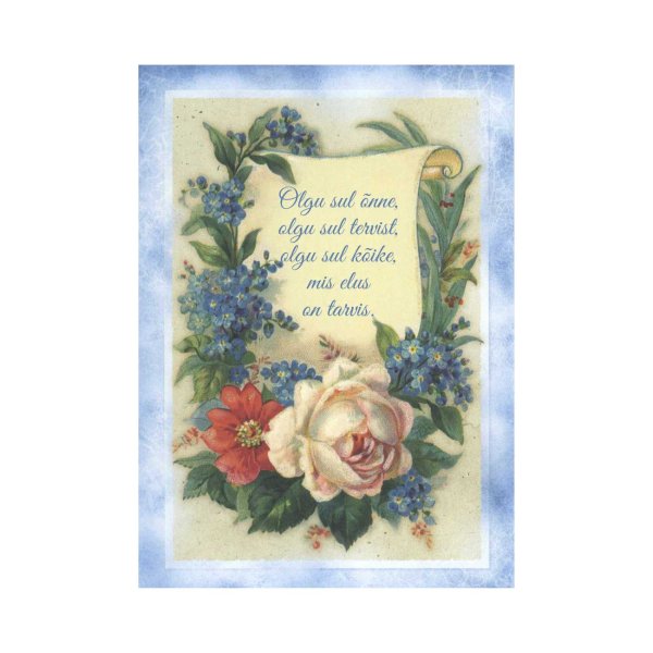 1-osaline postkaart "Olgu sul õnne, olgu sul tervist, olgu sul kõike, mis elus on tarvis