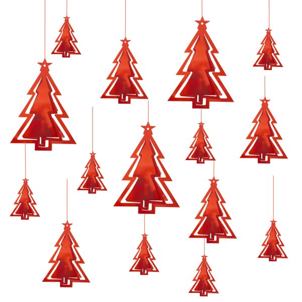 Jõulukaunistus "3D punased kuused"