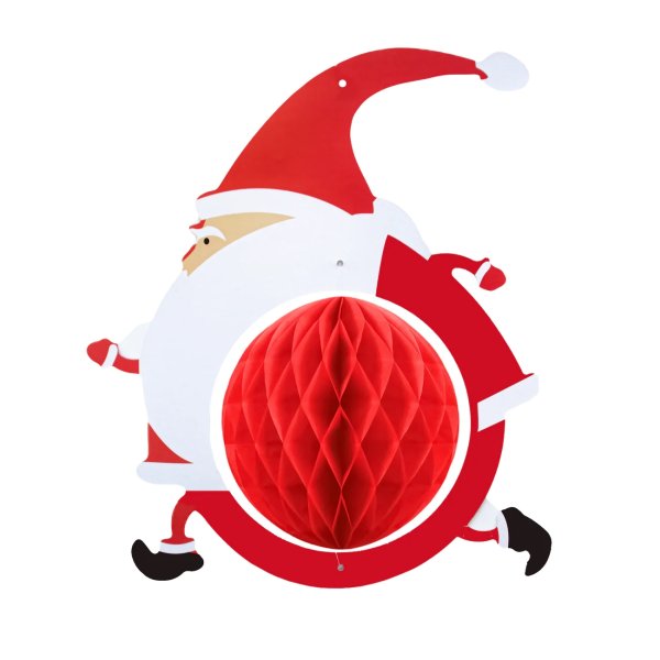 Jõulukaunistus "Jooksev jõuluvana kärgpall"