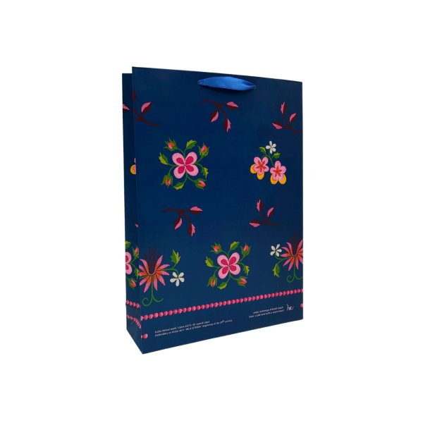 Suur kinkekott "Kirbla sinine tikitud seelik"