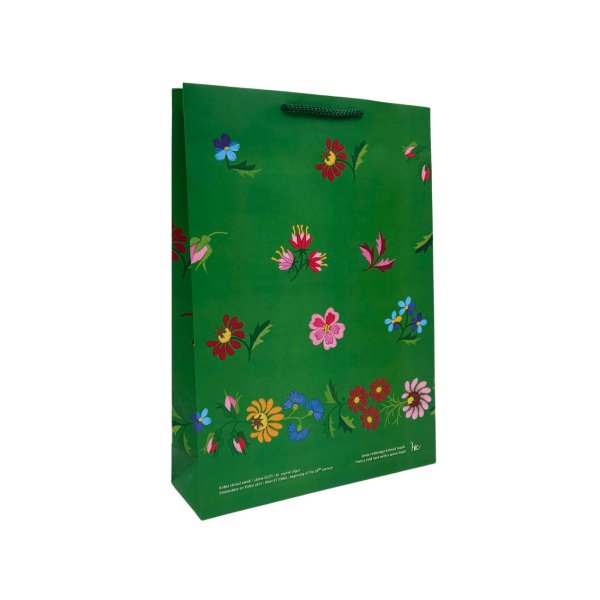 Suur kinkekott "Kirbla roheline tikitud seelik"