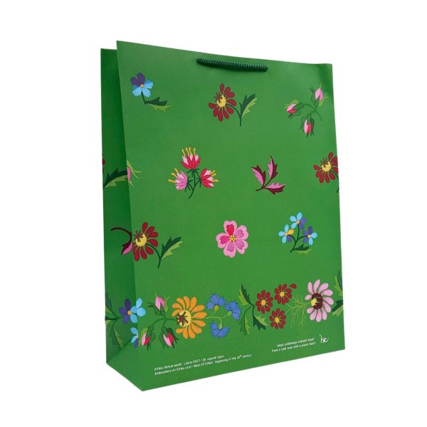 Kinkekott - XL suurus "Kirbla roheline tikitud seelik"