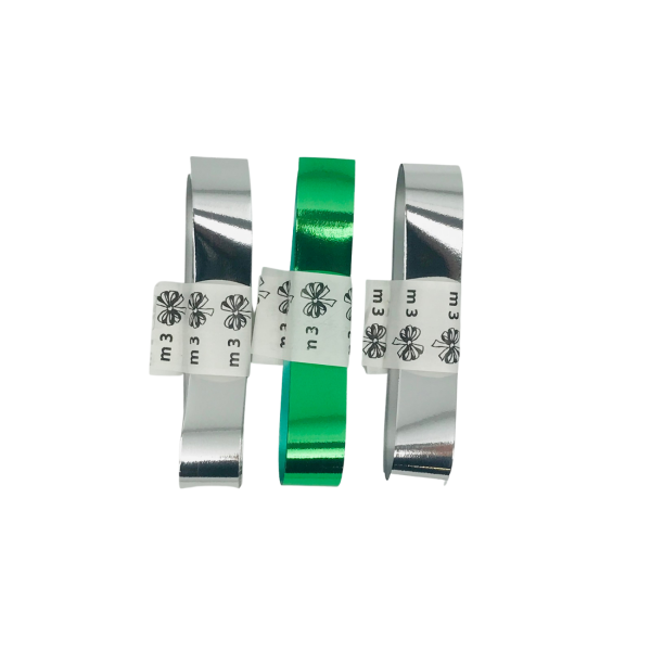 Pakkelindid "Hõbedased ja Roheline" 1,9cm.