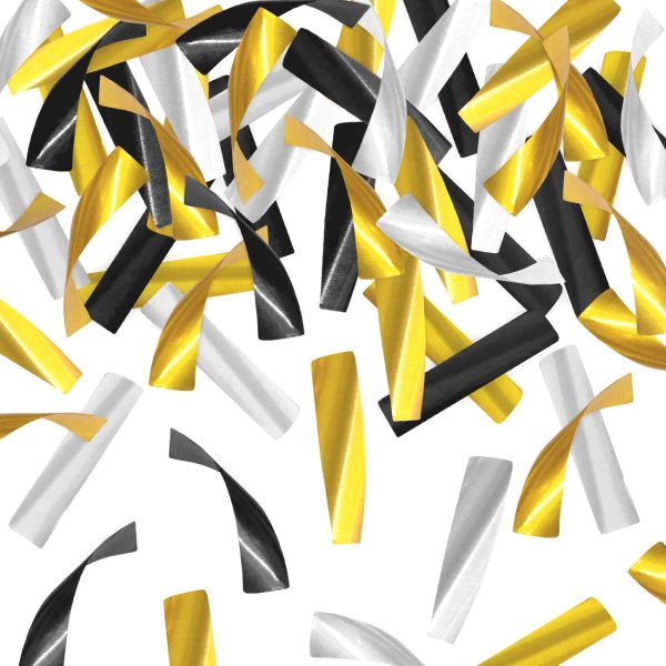 Konfetikahur 30cm "Kuld-must-hõbe"