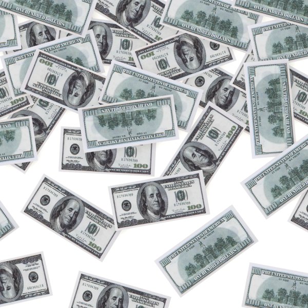 Konfetikahur 30cm "Rahatähed 100-dollarilised"