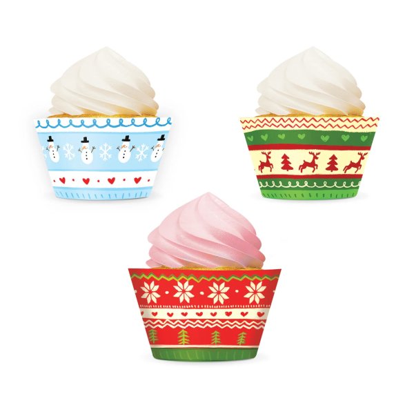 Muffini ja tassikoogi ümbrised "Jõulukampsunid"