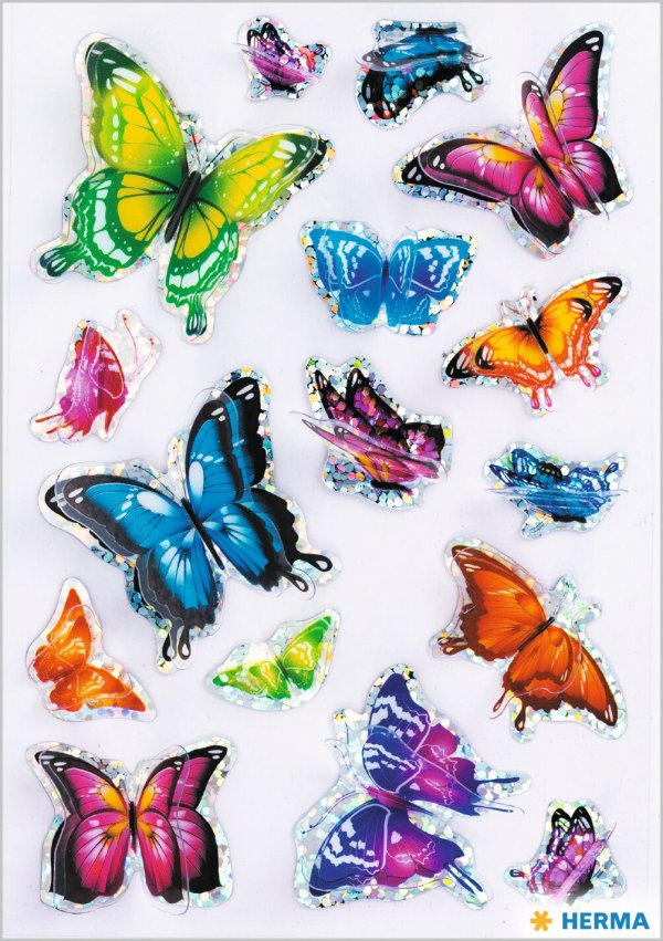 Kleebis "3D tiibadega liblikad"