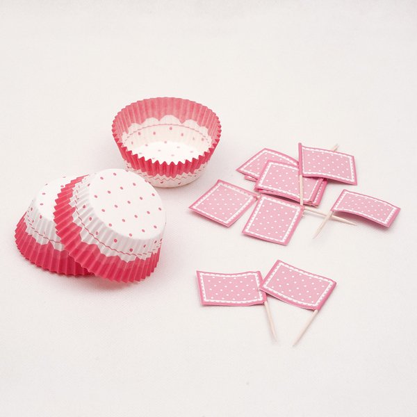 Muffini ja tassikoogi ümbrised "Roosad"