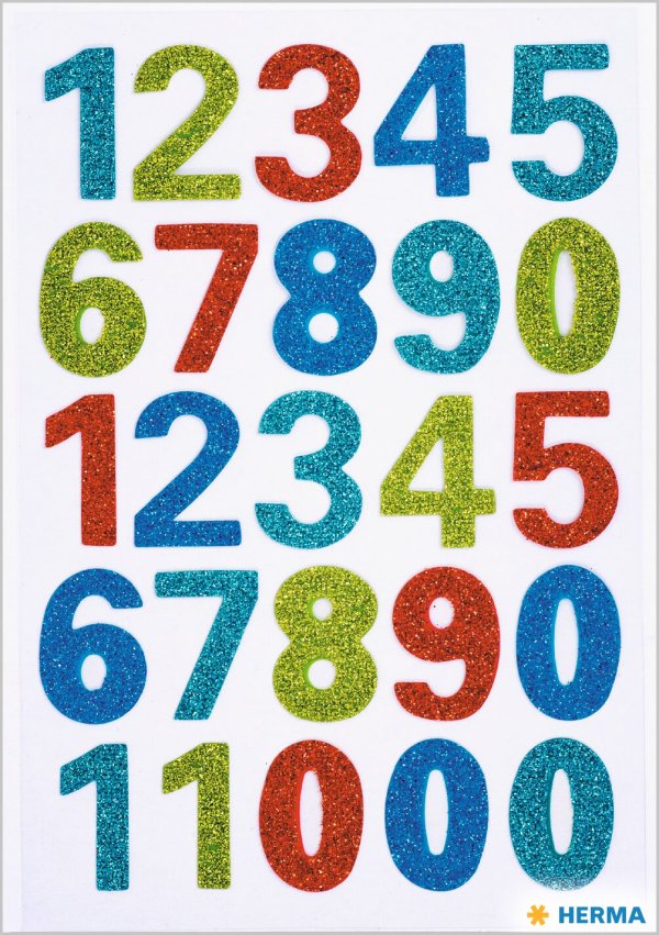 Kleebis "Glitter numbrid"