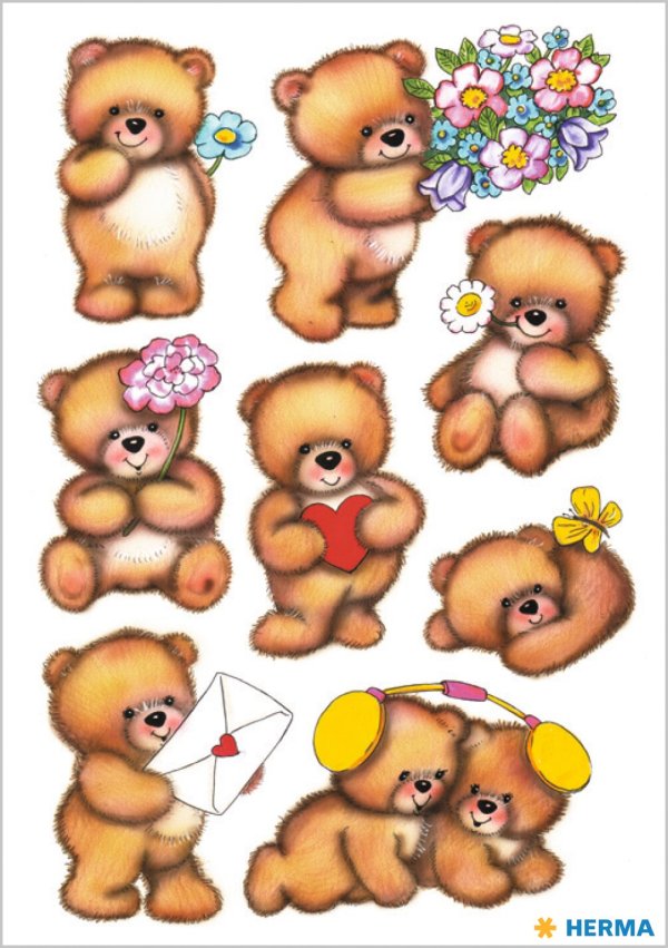 Kleebis "Armsad mõmmid lilledega"