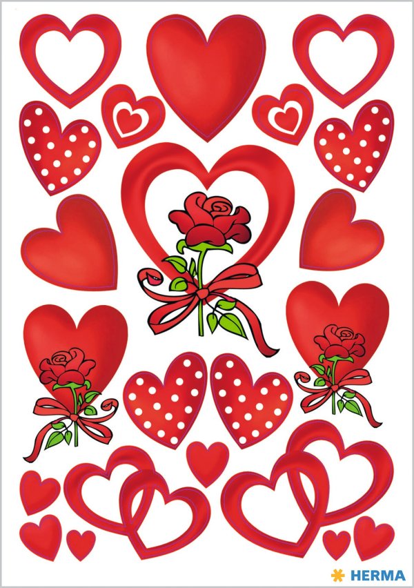 Kleebis "Südamed ja roosid"