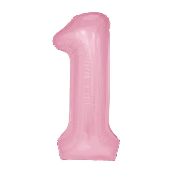 Fooliumist heleroosa õhupall Number "1"