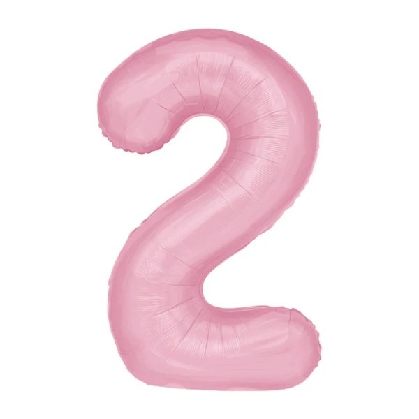 Fooliumist heleroosa õhupall Number "2"
