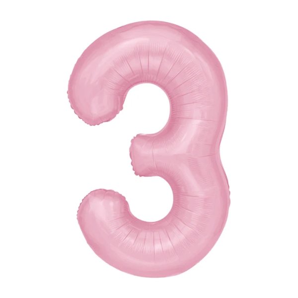 Fooliumist heleroosa õhupall Number "3"