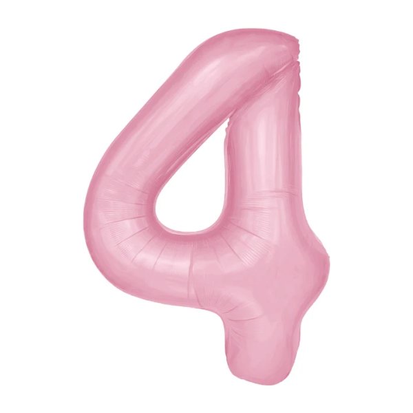 Fooliumist heleroosa õhupall Number "4"