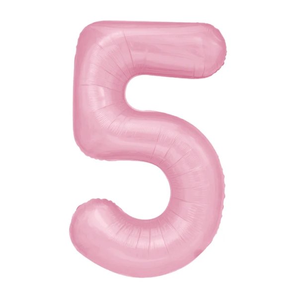 Fooliumist heleroosa õhupall Number "5"