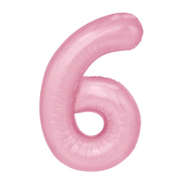 Fooliumist heleroosa õhupall Number "6"