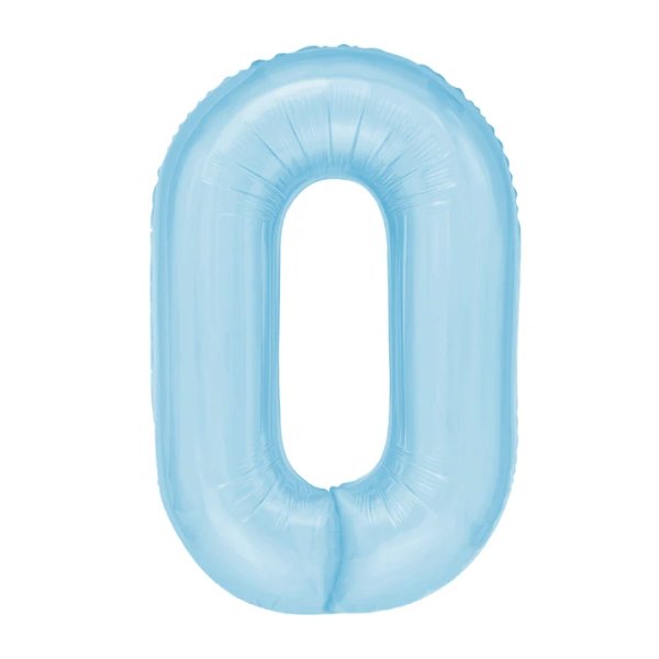 Fooliumist helesinine õhupall Number "0"
