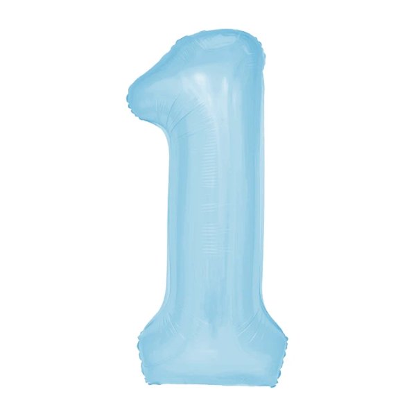 Fooliumist helesinine õhupall Number "1"