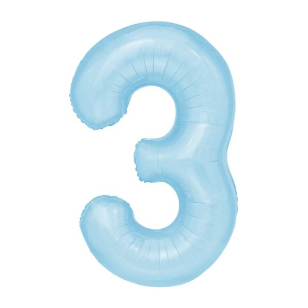 Fooliumist helesinine õhupall Number "3"