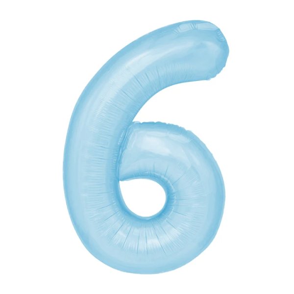Fooliumist helesinine õhupall Number "6"