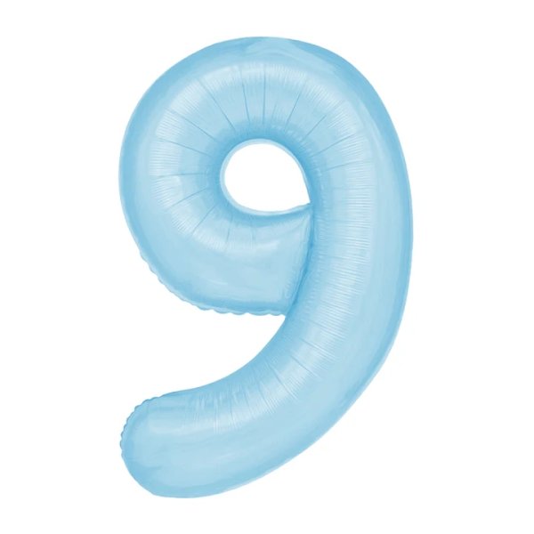Fooliumist helesinine õhupall Number "9"