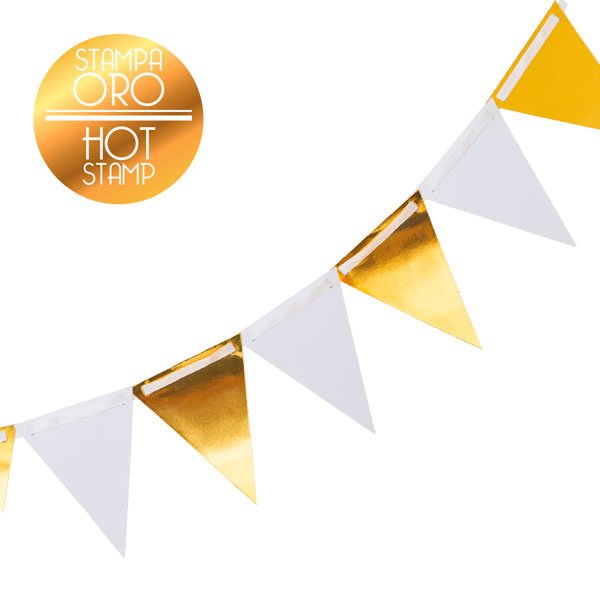 Bänner "Valged ja kuldsed lipukesed"