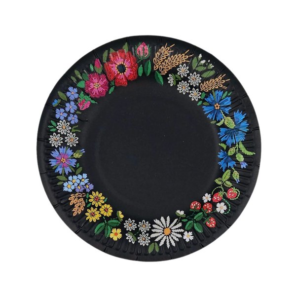 Suured papptaldrikud "Must muhu tikand"