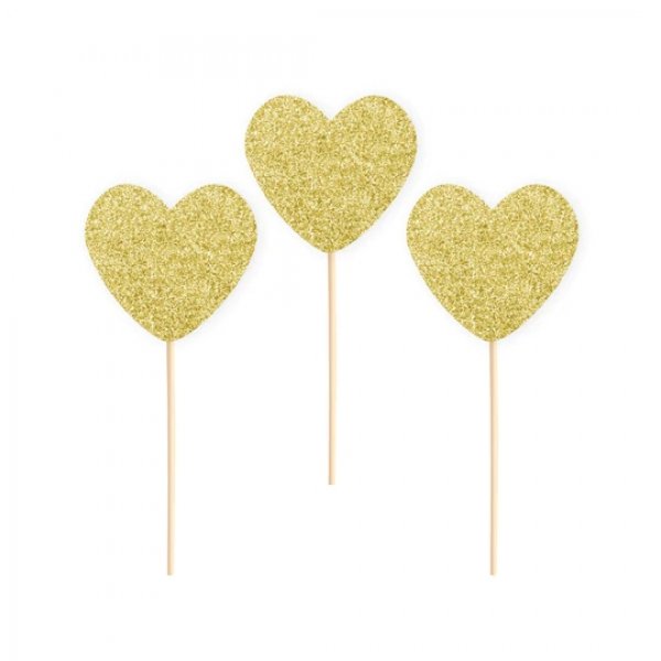 Koogitopperid "Kuldse sädelusega südamed"