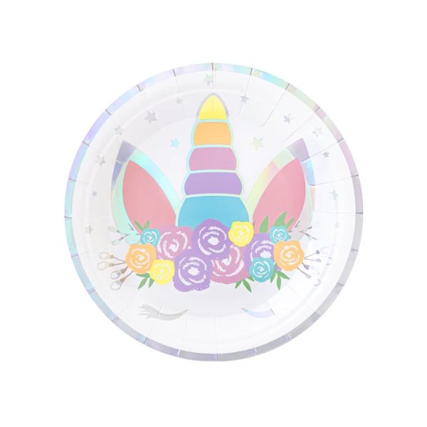 Väiksed papptaldrikud "Värviline ükssarvik"