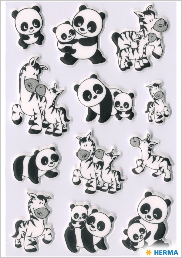 Kleebis "Pandad ja sebrad"