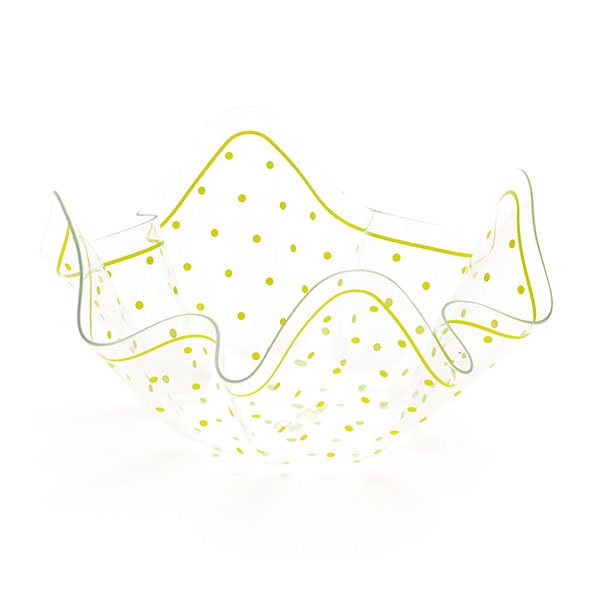 Korduvkasutatav plastikust kauss "Roheliste täppidega"