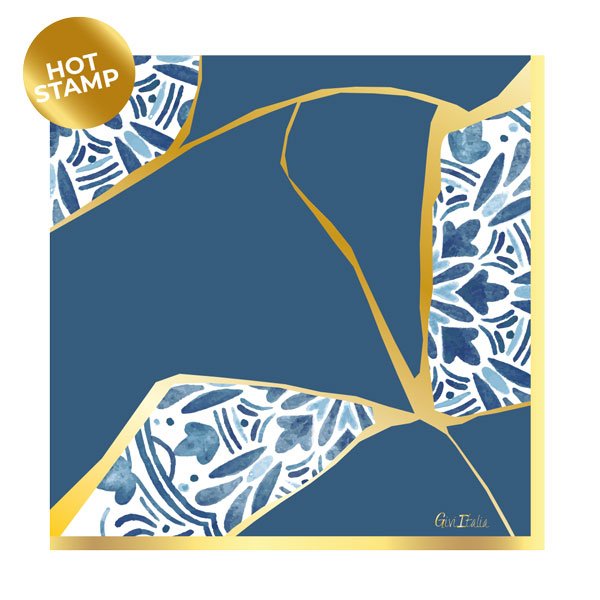 Salvrätid "Sinine kintsugi muster"