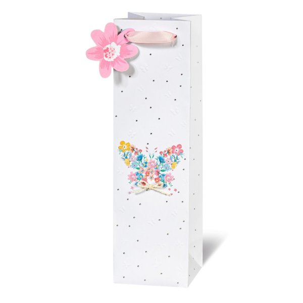 Pudeli kinkekott "Flowers & Butterfly"