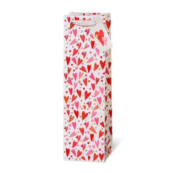 Pudeli kinkekott "Red Hearts"