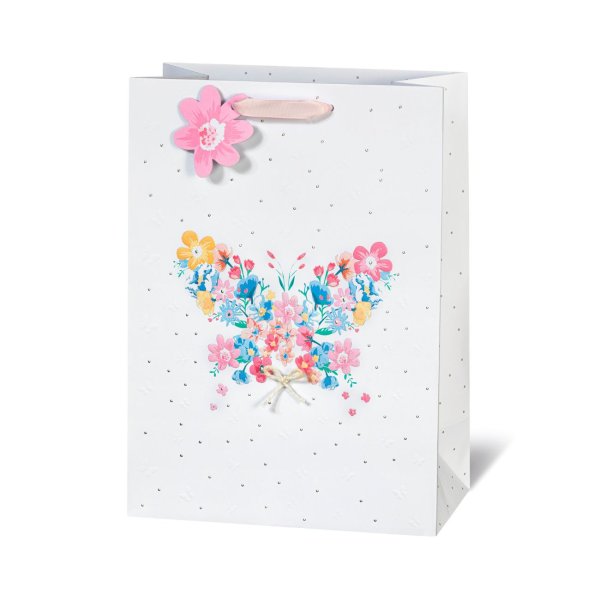 Suur kinkekott "Flowers & Butterfly"