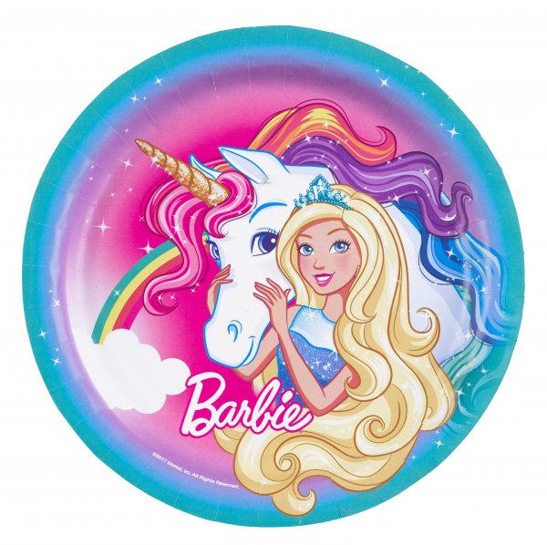 Suured papptaldrikud "Barbie Dreamtopia"