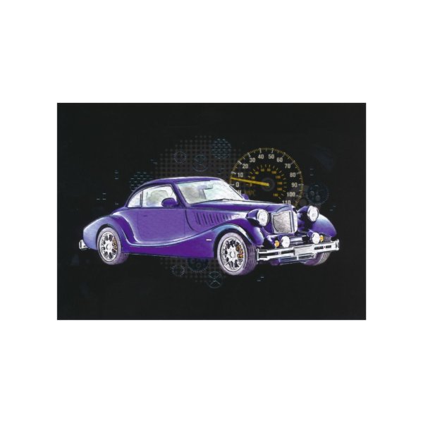 Õnnitluskaart "Sinine auto"