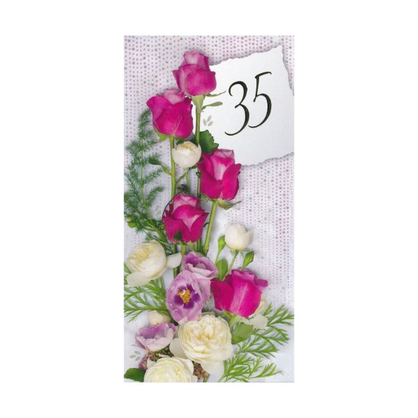 Õnnitluskaart "Lillekimp hallil taustal 35"