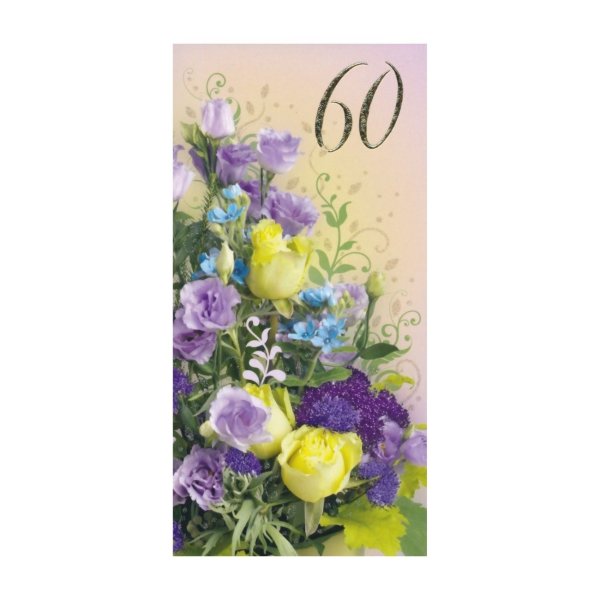 Õnnitluskaart "Kollased roosid 60"