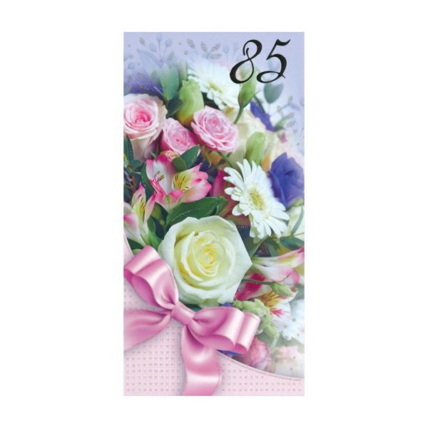 Õnnitluskaart "Lillekimp roosa lipsuga 85"