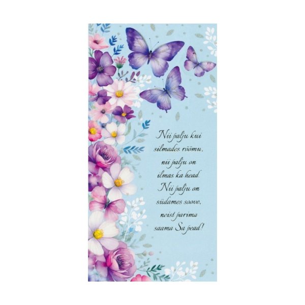 Õnnitluskaart "Lillad liblikad"